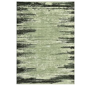 Garvee Machine Washable Non Slip Modern Abstract Striped Area Rug for Indoor Use