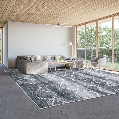 Garvee Faux Wool Machine Washable Modern Geometric Intention Printed Area Rug for Home Decor