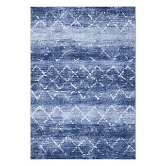 Garvee Faux Wool Machine Washable Modern Geometric Intention Printed Area Rug for Home Decor