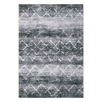 Garvee Faux Wool Machine Washable Modern Geometric Intention Printed Area Rug for Home Decor
