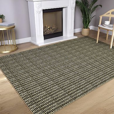 Garvee Modern Machine Washable Curled Texture Printed Foldable Non Slip Area Rug For Indoor use