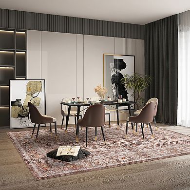 Garvee Vintage Machine Washabke Indoor Area Rugs No Shedding Carpet for Living Room