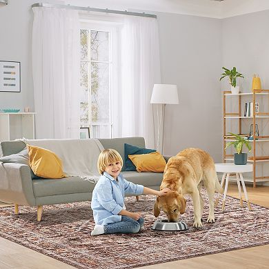 Garvee Vintage Machine Washabke Indoor Area Rugs No Shedding Carpet for Living Room