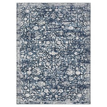 Garvee Vintage Blooming Flowers Area Rug Machine Washable for Bedroom Living Room