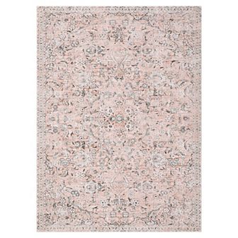 Garvee Vintage Blooming Flowers Area Rug Machine Washable for Bedroom Living Room