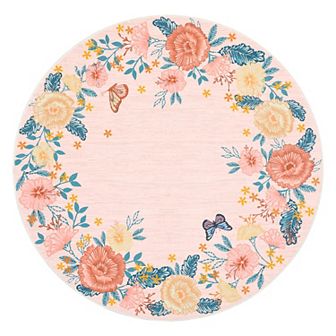 Garvee Machine Washable Pearl Velvet Modern Floral Printed Area Rug for Living Room