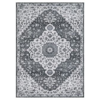 Garvee Machine Washable Area Rug Vintage Distressed Floral Printed Non Slip Carpet For Home