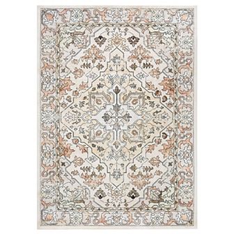 Garvee Machine Washable Non Slip Vintage Floral Printed Area Rug for Living Room