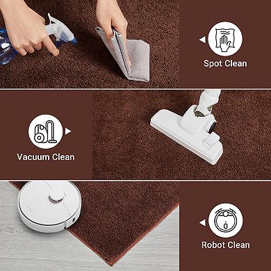 Garvee Machine Washable Non Slip Modern Solid Color Printed Area Rug for Living Room Bedroom