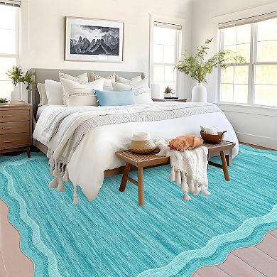 Garvee Modern Solid Color Machine Washable Non Slip Area Rug for Living Room Bedroom