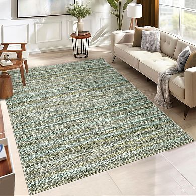 Garvee Machine Washable Contemporary Natural Texture Printed Area Rug for Living Room