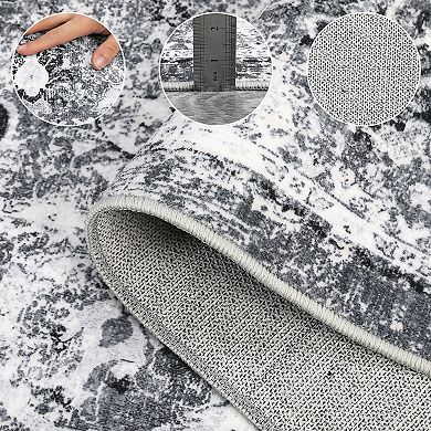 Garvee Vintage Machine Washable Area Rug Non Slip Foldable Carpet for Kitchen Bedroom Living Room