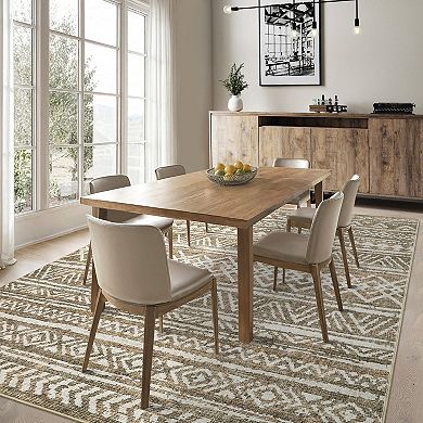 Garvee Washable Non Slip Pearl Velvet Morocco Style Printed Area Rug for Home