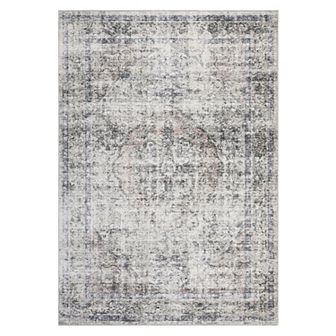 Garvee Machine Washable Faux Wool Vintage Distressed Printed Area Rug for Bedroom Living Room