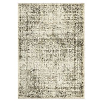 Garvee Machine Washable Faux Wool Vintage Distressed Printed Area Rug for Bedroom Living Room