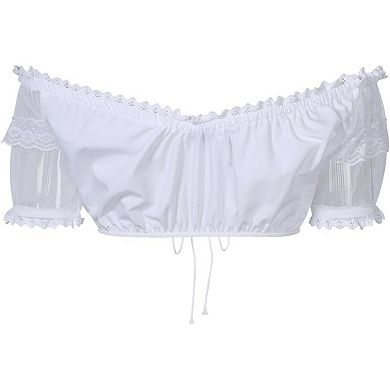 Women's Plus Size Bavarian Oktoberfest Traditional Dirndl Blouse Beer Garden Crop Top