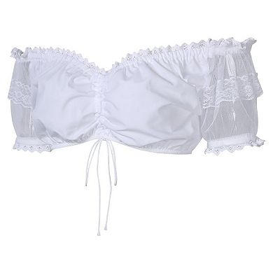 Women's Plus Size Bavarian Oktoberfest Traditional Dirndl Blouse Beer Garden Crop Top