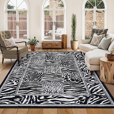 Garvee Animal Pattern Machine Washable Non Slip Area Rug for Kitchen Bedroom Living Room