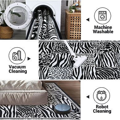 Garvee Animal Pattern Machine Washable Non Slip Area Rug for Kitchen Bedroom Living Room