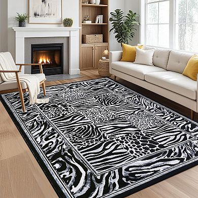 Garvee Animal Pattern Machine Washable Non Slip Area Rug for Kitchen Bedroom Living Room