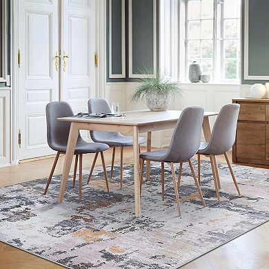 Garvee Faux Wool Machine Washable Abstract Printed Area Rug Foldable Non Slip Carpet for Home Decor