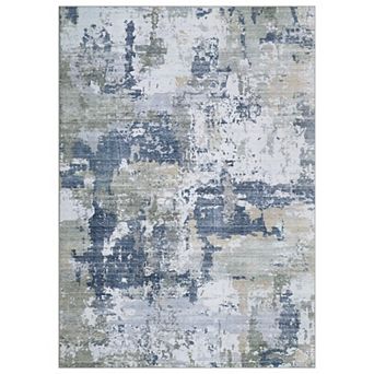 Garvee Faux Wool Machine Washable Abstract Printed Area Rug Foldable Non Slip Carpet for Home Decor