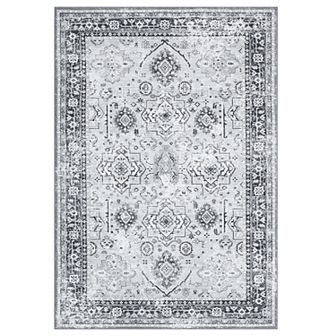 Garvee Machine Washable Vintage Distressed Floral Retro Multi Color Area Rug for Indoor Use