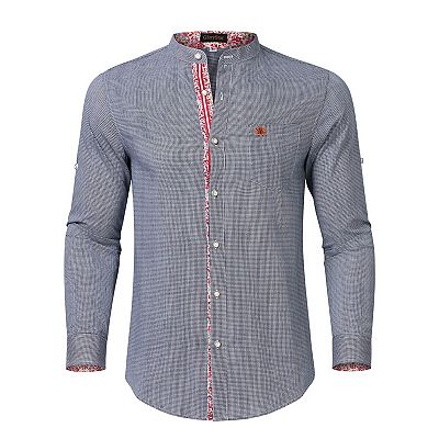 bavarian dress shirt Lederhosen Shirt for Men | Classic Checkered Blue