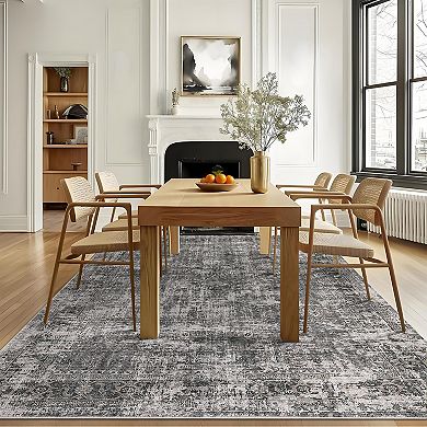 Garvee Pearl Velvet Vintage Abstract Printed Area Rug Folable Carpet for Home