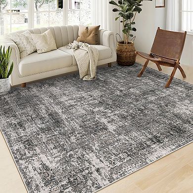 Garvee Pearl Velvet Vintage Abstract Printed Area Rug Folable Carpet for Home