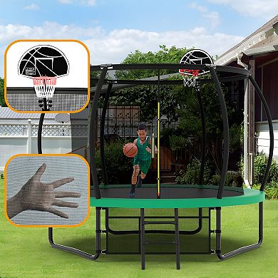 10FT Pumpkin Style Trampoline 330 lbs Single User Limit Storage Bag ASTM Certified