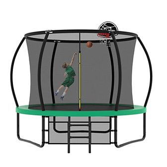 10FT Pumpkin Style Trampoline 330 lbs Single User Limit Storage Bag ASTM Certified