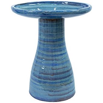 Sunnydaze Elegant Glazed Ceramic Bird Bath - 21 in