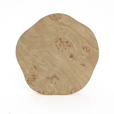 LuxenHome Burl Finish Manufactured Wood 19.3-Inch Tall Side Table with Irregular Top
