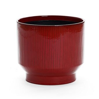 LuxenHome Wine Round Ceramic Planter
