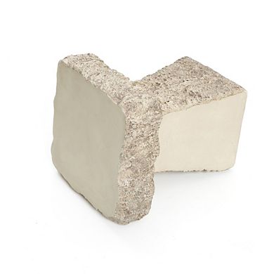 LuxenHome Outdoor Side Table, 18'' Rock Square Cement Patio Side Table , Concrete Accent End Table