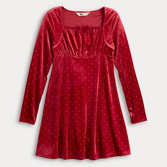 Girls 6-20 SO® Embellished Velvet Dress in Regular & Plus Size