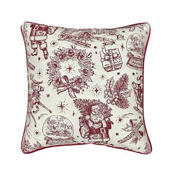 St. Nicholas Square® Red & White Santa Claus Tapestry Decorative Throw Pillow