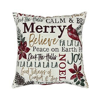 St. Nicholas Square® Holiday Sentiments Tapestry Throw Pillow