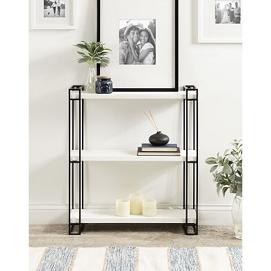 Lintz Wood and Metal Floating Wall Shelves 26x30.5