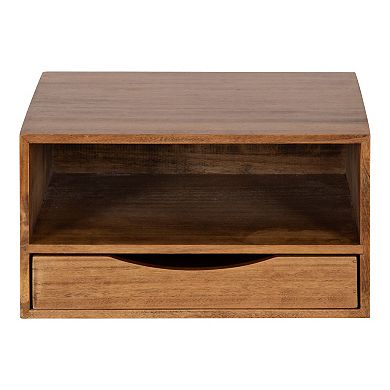 Hutton Floating Wall Shelf with Drawer 12.5x10x7