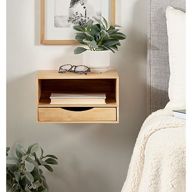 Hutton Floating Wall Shelf with Drawer 12.5x10x7
