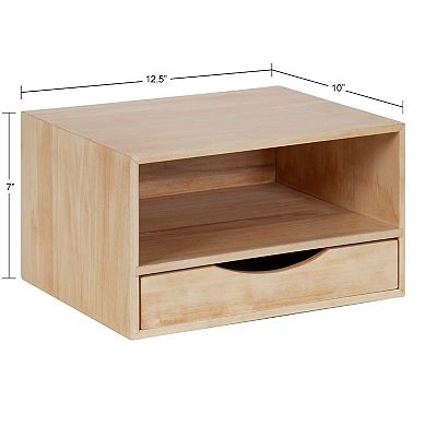 Hutton Floating Wall Shelf with Drawer 12.5x10x7