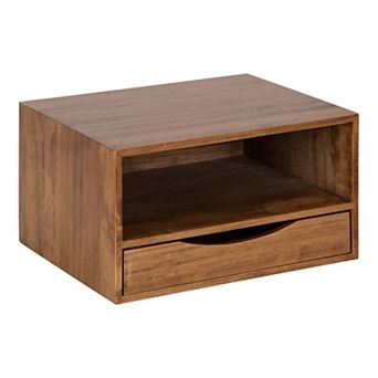 Hutton Floating Wall Shelf with Drawer 12.5x10x7