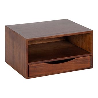 Hutton Floating Wall Shelf with Drawer 12.5x10x7
