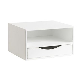 Hutton Floating Wall Shelf with Drawer 12.5x10x7