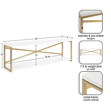 Ascott 2-Tier Wall Shelf 36x12x8
