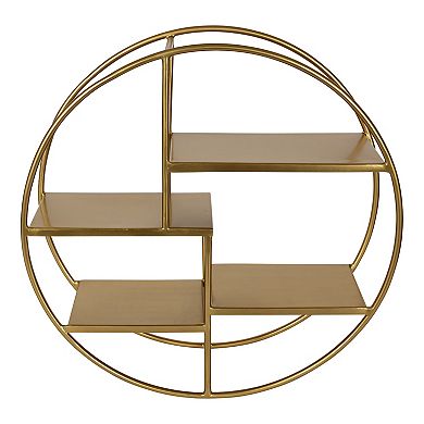 Saphira Round Wood Wall Shelf 20x20x6