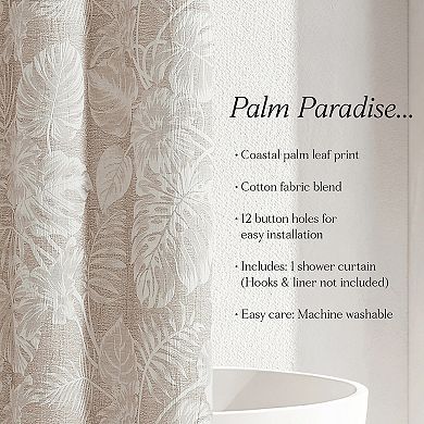 Lush Decor Bali Tropical Leaves Shower Curtain