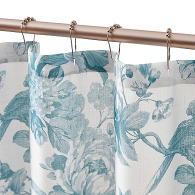 Lush Decor Bird and Hydrangea Toile Shower Curtain